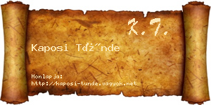 Kaposi Tünde névjegykártya