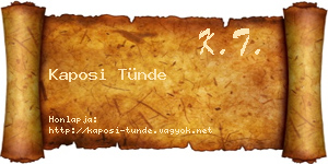 Kaposi Tünde névjegykártya