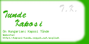tunde kaposi business card