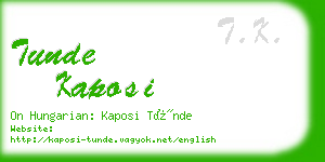 tunde kaposi business card